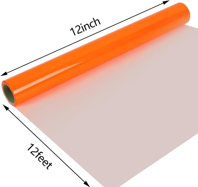 guangyintong Fluorescent Heat Transfer Vinyl Neon Orange HTV Rolls, HTV Vinyl - Image 3