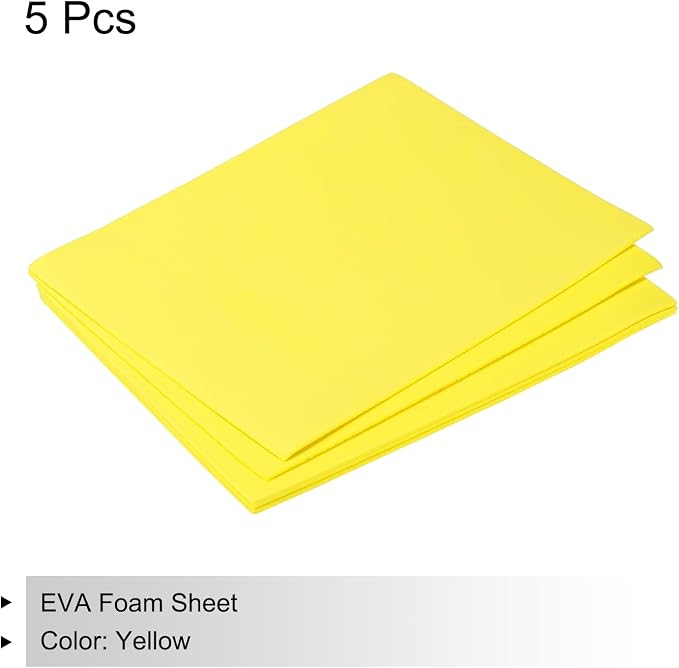 MECCANIXITY EVA Foam Sheets Yellow 7.6 Inch x 5.9 Inch 2mm Thickness - Image 3