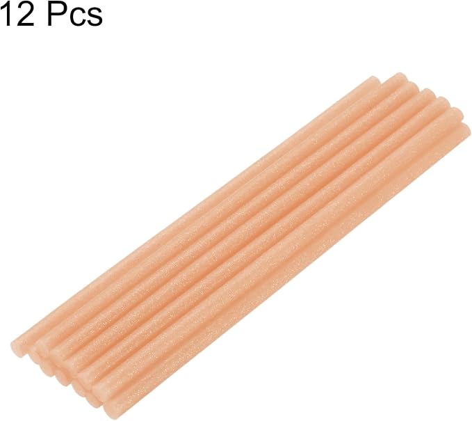 uxcell Mini Hot Glue Sticks for Glue Gun 7mm x 100mm Glitter Orange 12pcs - Image 3