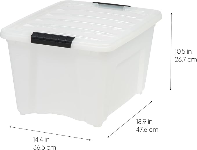 IRIS USA 32 Qt Stackable Plastic Storage Bins - Image 2