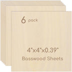 6 Pack Plywood Sheets, Unfinished Wood Boards Blanks by Hosifiy