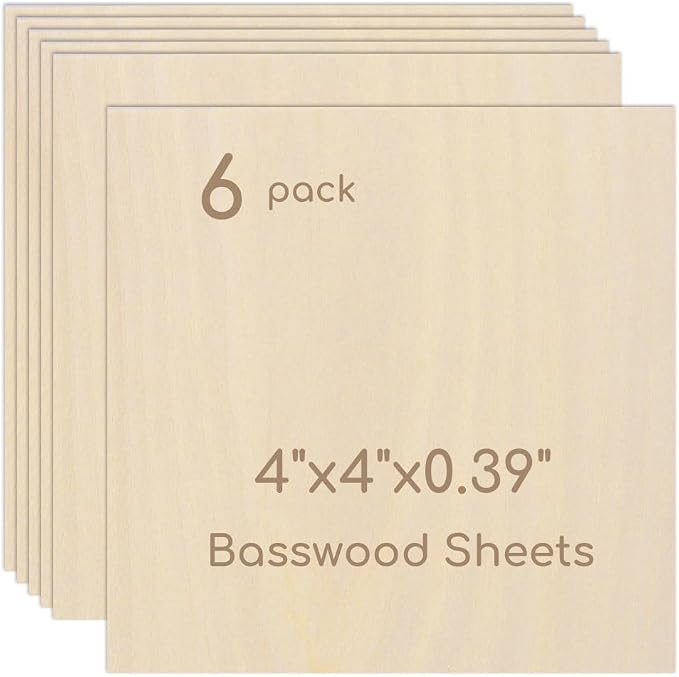 6 Pack Plywood Sheets, Unfinished Wood Boards Blanks by Hosifiy