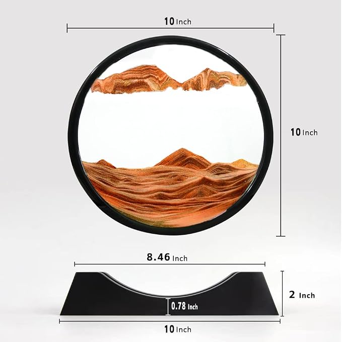 SOFLIY 3D Dynamic Sand Art Liquid Motion, Moving Sand Art Picture Round Glass - Image 6