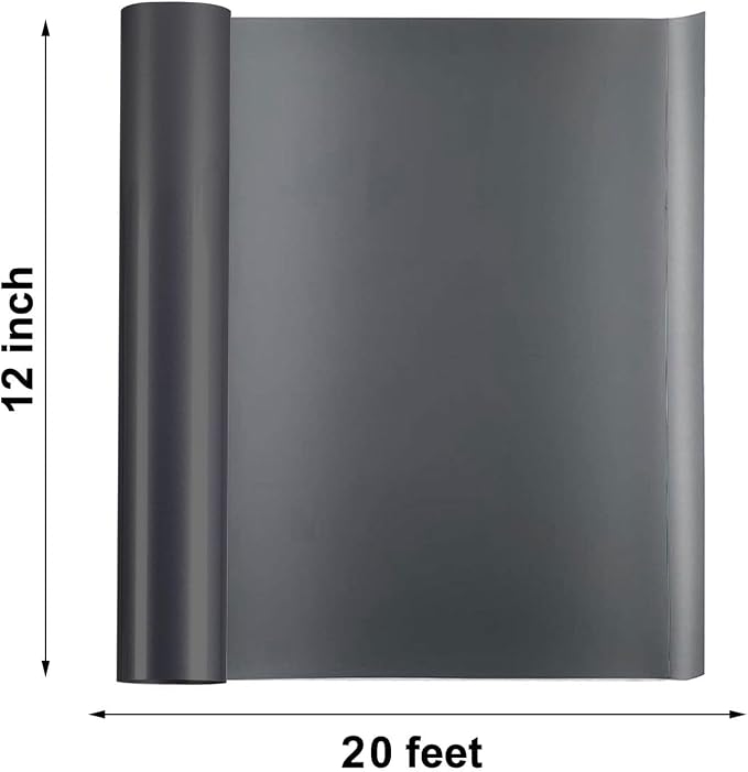 FUNKAKA Heat Transfer Vinyl Reflective Black HTV Roll, Reflective HTV Vinyl - Image 2