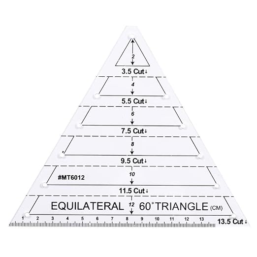 1 Pcs Transparent Quilting Templates Ruler, Triangle Shape Diamond Templates by Unknown