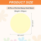 MECCANIXITY 24 Pcs Circle Card Stock, 8.3 Inch Round Cutouts Paper Thick - Image 2