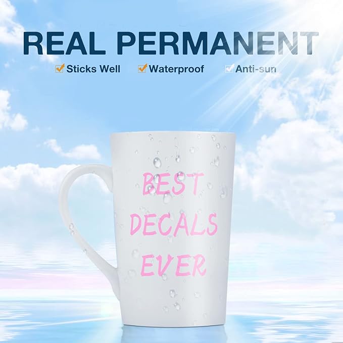 HTVRONT Pink Permanent Vinyl, Glossy Pink Adhesive Vinyl Roll | - Image 5