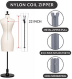 Dark Grey 22" Nylon Coil Zipper Non-Separating Closed End – Replacement Zipper - Image 2