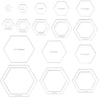 BENECREAT 16 Pcs Hexagon Quilting Template, Acrylic Intricate Sewing Machine by BENECREAT