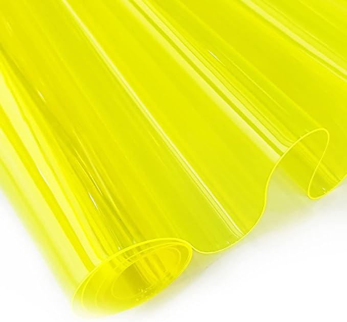 30x135cm Transparent PVC Vinyl, 0.4mm Neon Solid Color Waterproof Fabric Super by XHTFauxLeather