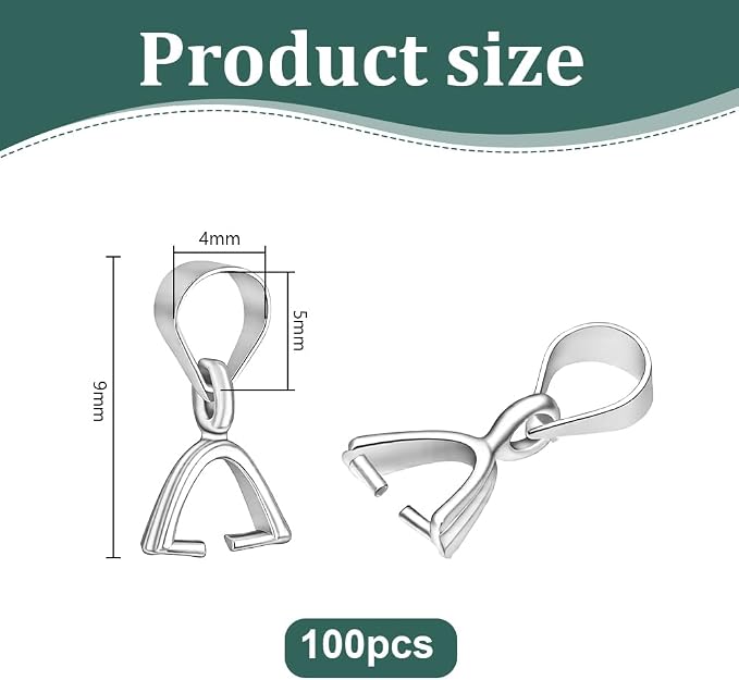 PH PandaHall Pinch Clip, 100 Pieces Brass Pinch Clip Bail Clasp Dangle Charm - Image 2