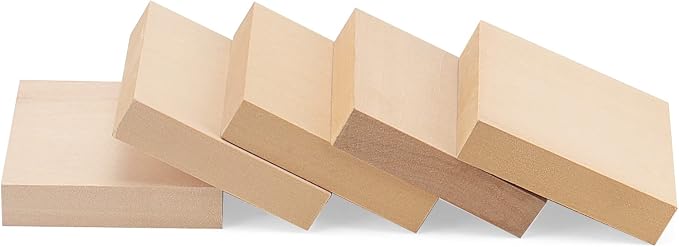 LEXININ 20 PCS 4 x 4 x 1 Inch Square Wood Carving Blocks, Unfinished Basswood - Image 5