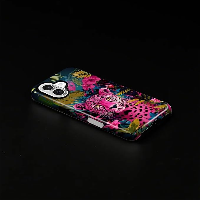 ZHEGAILIAN Case for iPhone 16, Panther Leopard Flower Durable Shockproof - Image 2