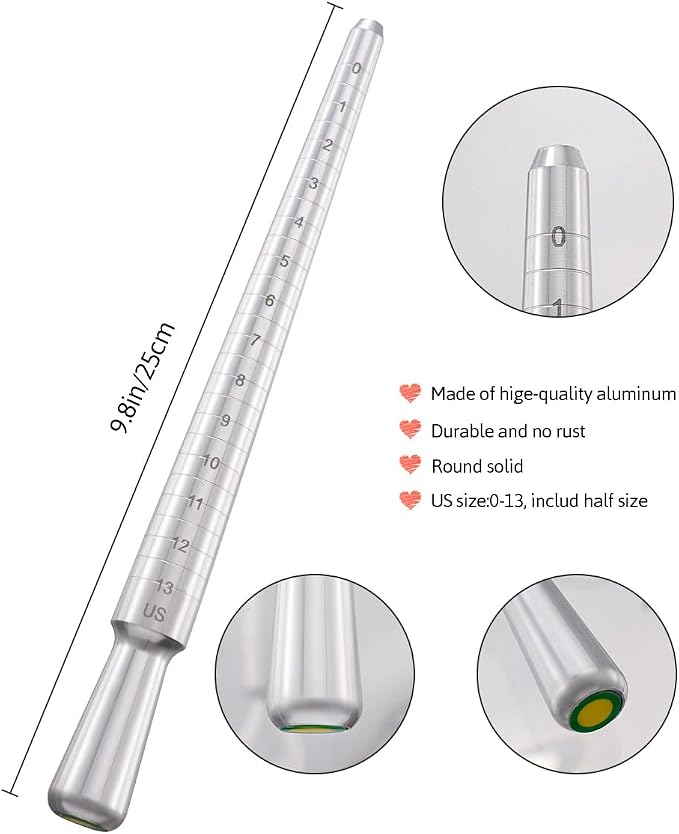 Meowoo Ring Sizer Measuring Tool Set, Metal Ring Guage - Image 3