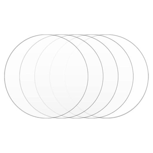 5Pcs Acrylic Plexiglass Sheets Disc, 8 inch Dia Transparent Plexiglass Acrylic by DARENYI