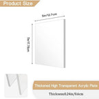 Clear Acrylic Sheet Plexiglass, 1/4" Thick Cast Acrylic Glass Sheet, Plexiglass - Image 2