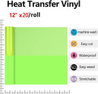 HTVVETUR Glow in The Dark HTV Heat Transfer Vinyl Roll 12 Inch by 20 Feet Iron - Image 2