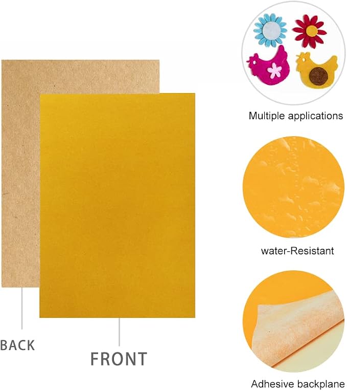 YaoHui 3PCS Self Adhesive Felt Sheets, Peel & Stick Felt Adhesive Sheets A4 Size - Image 3