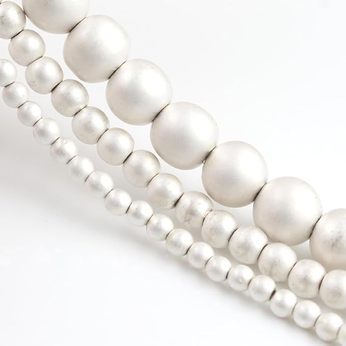 6mm Matte Silver Hematite Bead, 15-Inch Matte Round Loose Stone Beads - Image 6