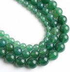 45pcs Round Loose Green Agate Beads by Yochus