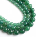 60pcs Round Loose Green Agate Beads by Yochus