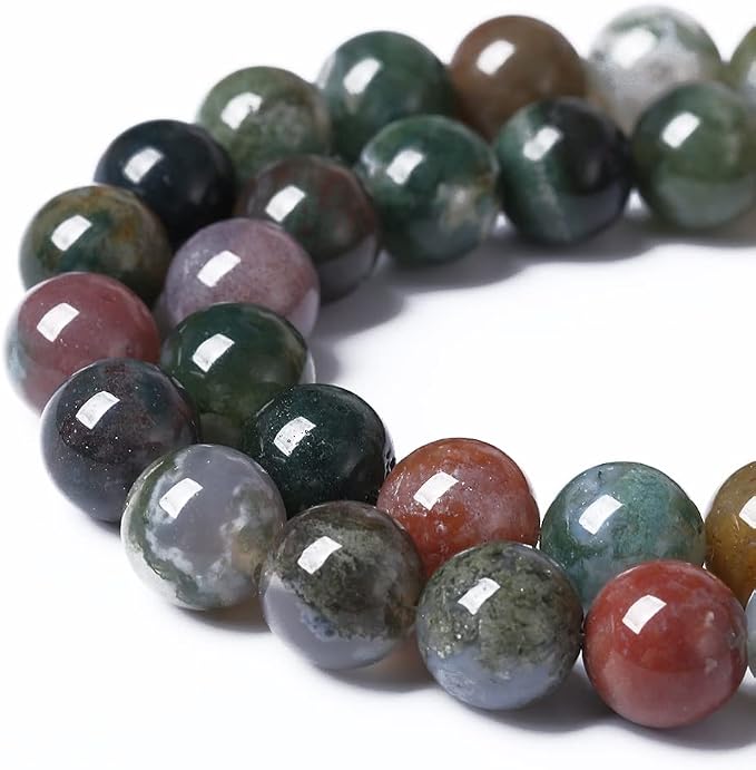 90pcs 4mm Natural Indian Agate Gemstone Beads Smooth Round Loose Spacer Beads - Image 4