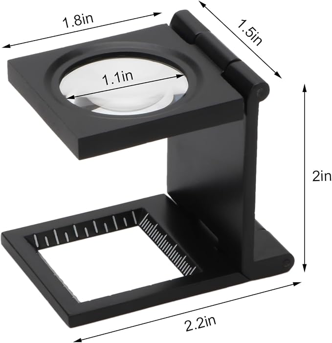 Rongon Magnifying Glass 10X Small Loupe Magnifier 4Pcs Folding Magnifiers Glass - Image 2