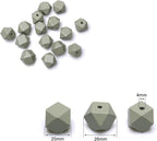 20mm Geometric Wooden Beads Light Green Polygon Wooden Loose Spacer Beads - Image 4