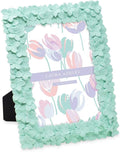 Laura Ashley 5x7 Mint Green Flower Textured Hand-Crafted Resin Picture Frame by Unknown