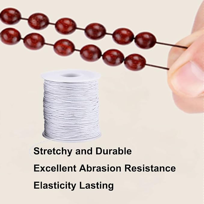 LUSTEMBER Elastic String for Bracelets, 1 mm x 110 Yards Sturdy Stretchy - Image 5