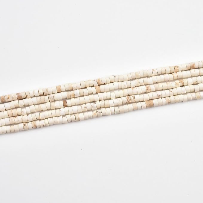200pcs 3x2mm Natural White Turquoise Heishi Disc Rondelle Spacer Stone Semi - Image 2