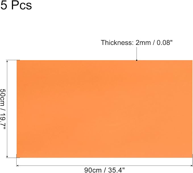 MECCANIXITY EVA Foam Sheets Orange 35.4 Inch x 19.7 Inch 2mm Thick Crafts Foam - Image 2