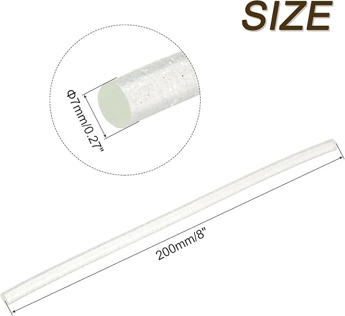 uxcell Mini Hot Glue Sticks for Glue Gun 7mm x 200mm Glitter Transparent White - Image 2