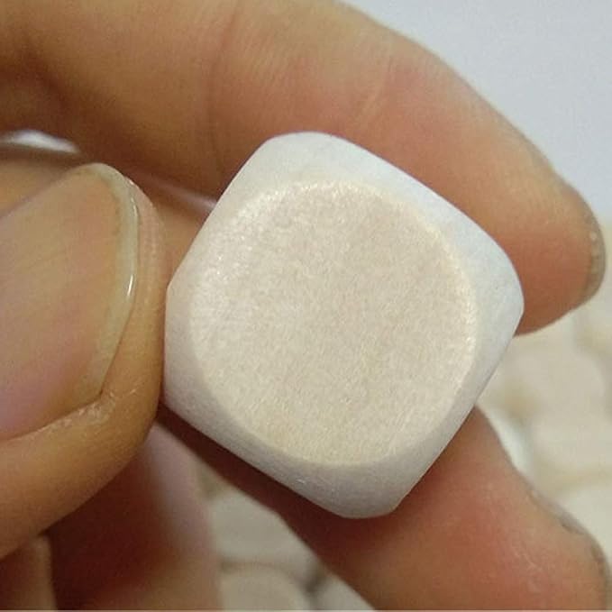 100 Pcs Blank Wooden Dice Unfinished Square Blocks 6 Sided Wood Cubes - Image 3