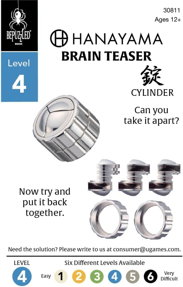 BePuzzled |Cylinder Hanayama Metal Brainteaser Puzzle Mensa Rated Level 4 - Image 2