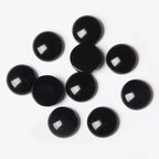 20pcs 12mm Natural Stone No Hole Black Agate Semicircle Smooth Cabochons Beads - Image 2