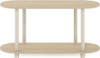 Furinno Turn-N-Tube No Tools Modern Oval Side Table, Bauhaus Oak/Beige - Image 7