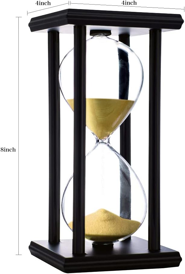 BELLAWARE Hourglass Timer with Golden Sand, 60 Minute Wooden Sand Timer | - Image 5