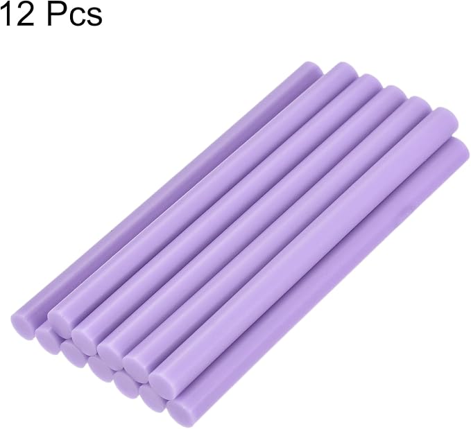 uxcell Mini Hot Glue Sticks for Glue Gun 11mm x 200mm Light Purple 12pcs - Image 3