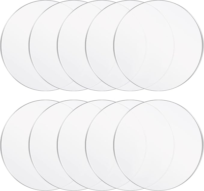 Yalikop 10 Pcs 8 Inch Acrylic Circle Blanks Clear Disc Round Transparent by Yalikop