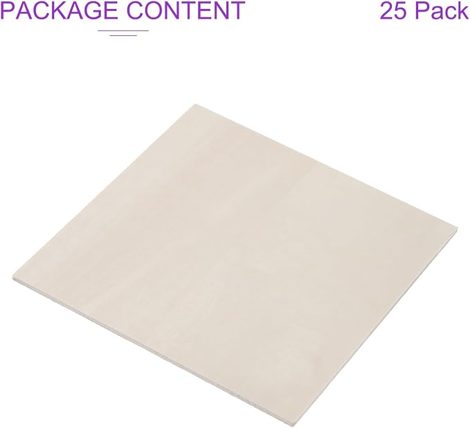 DMiotech 25 Pack 4 x 4 x 1/13 Inches 2mm Thick Wood Sheets Basswood Sheets - Image 5