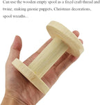 HAHIYO 4Inch/10cm 2PCs Natural Wood Unfinished Wooden Empty Thread Spool Smooth - Image 3