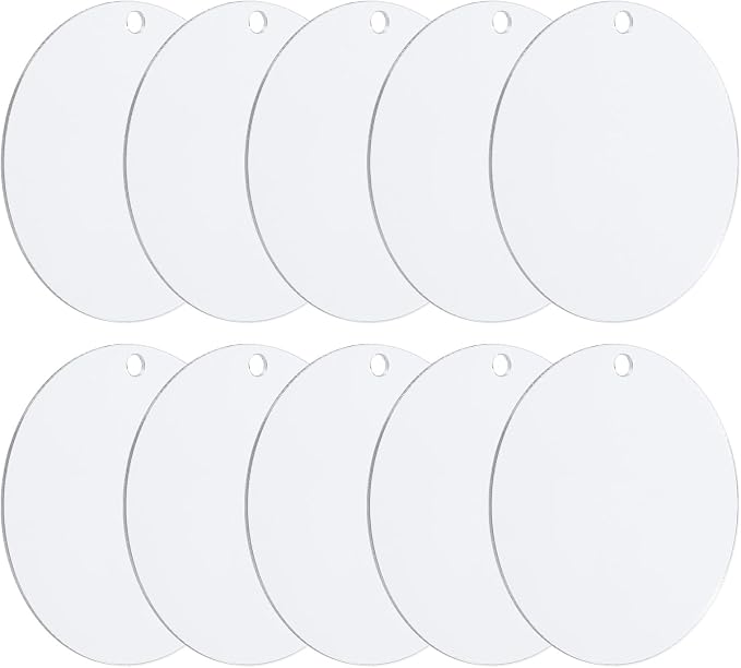 PATIKIL 2" Dia. Acrylic Circles, 10 Pack Round Clear Plastic Sheet Ornament by PATIKIL