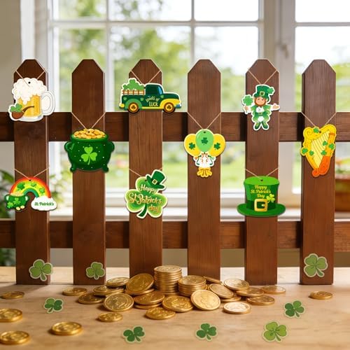 36PCS Wooden St. Patrick's Day Ornaments to Paint Shamrock Cutout Decorations - Image 6