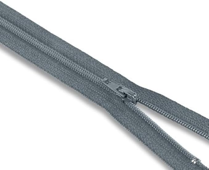 Dark Grey 24" Nylon Coil Zipper Non-Separating Closed End – Replacement Zipper - Image 5