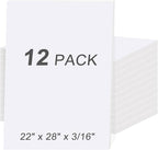 MYFAMIREA 12 Pack White Foam Board 22" x 28", 3/16" Thick Board Poster by MYFAMIREA