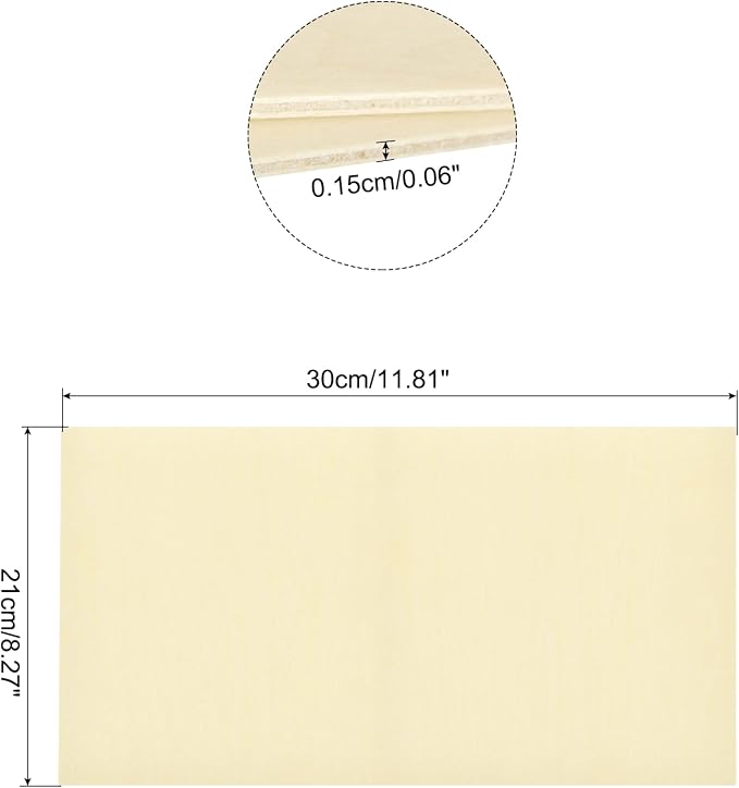 MECCANIXITY 3pcs Basswood Sheets 12 x 8 x 1/16 Inch Unfinished Wood Boards - Image 2