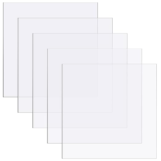 Zonon 5 Pcs Polycarbonate Clear Plastic Sheets by Zonon