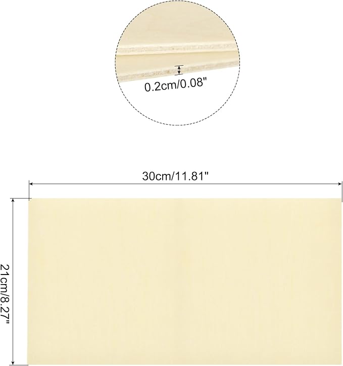 MECCANIXITY 3pcs Basswood Sheets 12 x 8 x 5/64 Inch Unfinished Wood Boards - Image 2