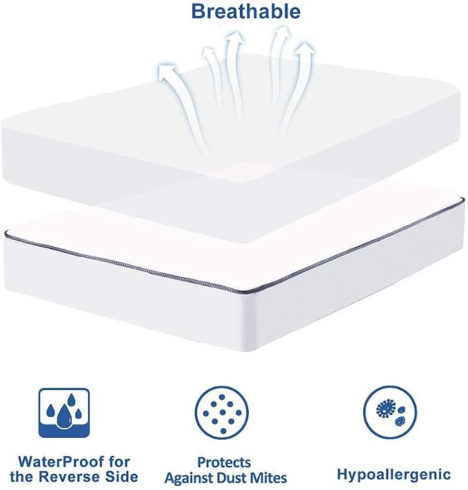 WhatsBedding Waterproof Mattress Pad Cal-King Size Cotton Top Down Alternative - Image 9